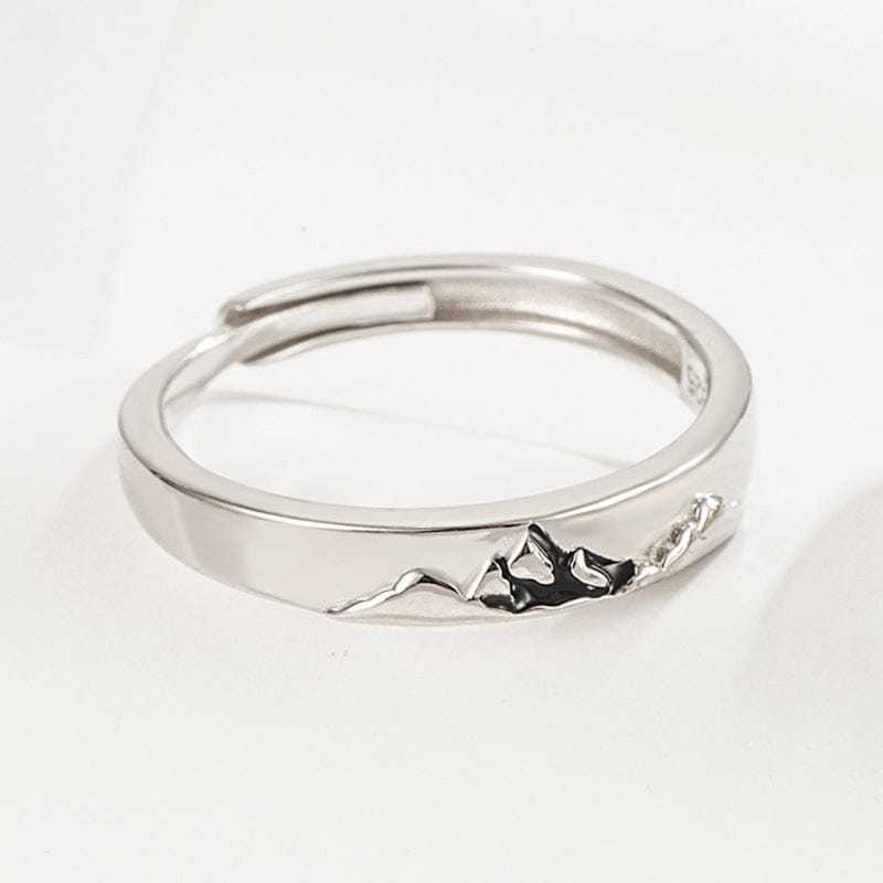 Mountain Ocean Couple Rings Matching Adjustable Ring Jewelry Gift for Lovers