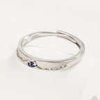 Mountain Ocean Couple Rings Matching Adjustable Ring Jewelry Gift for Lovers