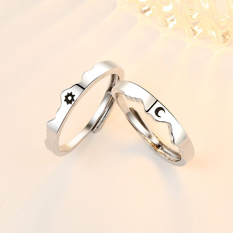 Sun and Moon Couple Rings Matching Promise Ring Adjustable Ring Gift for Lovers