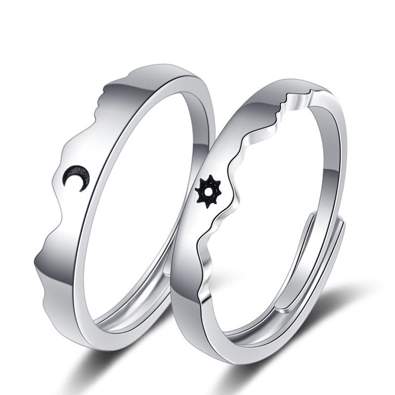 Sun and Moon Couple Rings Matching Promise Ring Adjustable Ring Gift for Lovers