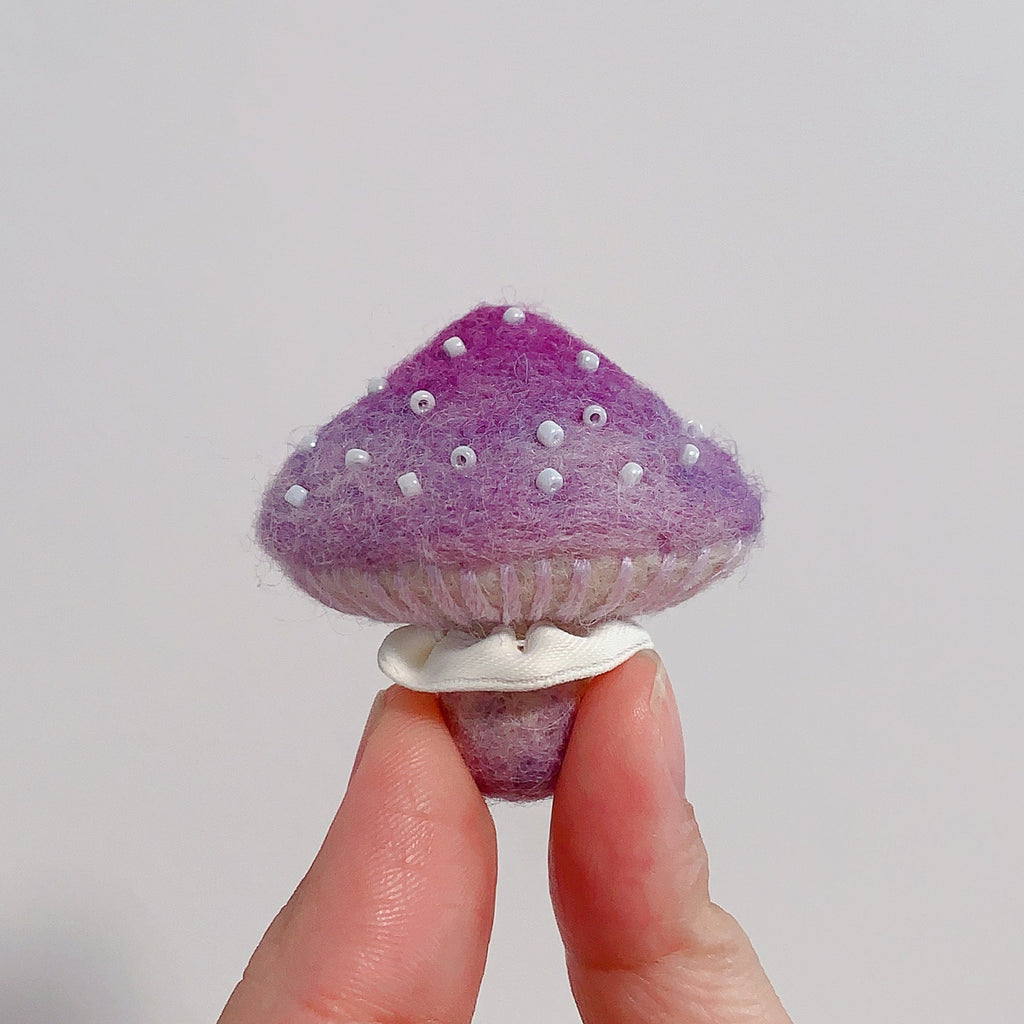 Whimsical Handmade Felt Mushroom Brooch - Unique Nature-inspired Accessory