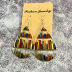 Cat Dog Book Earrings Funny Acrylic Bookshelf Earring Jewelry for Book Lover Gifts