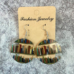 Cat Dog Book Earrings Funny Acrylic Bookshelf Earring Jewelry for Book Lover Gifts