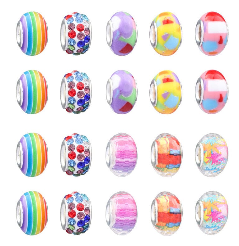 DIY Bracelet Making Kit with Beads Colorful Bracelets Set with Gift Box Gift for Girls