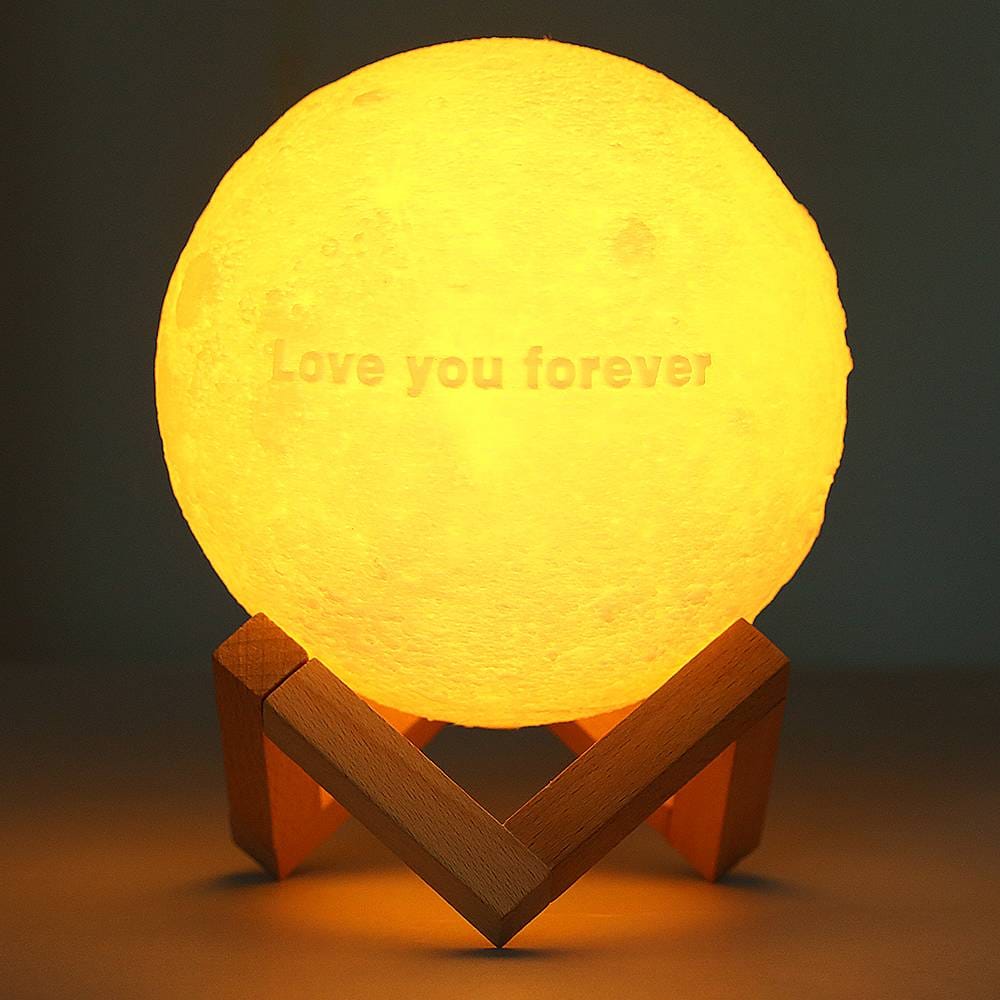 Custom Text Moon Lamp Luna Night Light – Personalized Birthday Anniversary Valentine’s Day & Christmas Gift