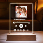 Music Code Art Glass Album Cover Custom Music Plaque Anniversary Gift For Lover