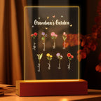 night light personalized birth flowers mothers day gift for grandma warm led glow