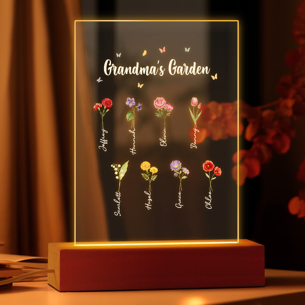 night light grandmas garden of love family keepsake for grandma