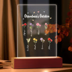 night light grandmas garden of love personalized birth flowers mothers day gift for grandma