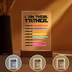 Personalized 8 Names I Am Their Father Night Light Acrylic Light Saber Plaque Father's Day Gifts