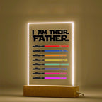 Personalized 8 Names I Am Their Father Night Light Acrylic Light Saber Plaque Father's Day Gifts