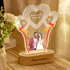 Custom Photo Engraved 3-Heart Night Lights Desk Decoration