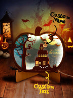 Personalized Halloween Light with Family Name Halloween Decorations Night Light Gifts for Family