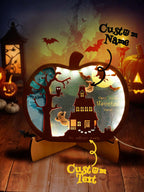 Personalized Halloween Light with Family Name Halloween Decorations Night Light Gifts for Family