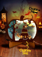 Personalized Halloween Light with Family Name Halloween Decorations Night Light Gifts for Family