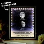 Starry Night Customize Birth Moon Phase Mirror Light Box Mother's Day Gifts Mommy's Universe