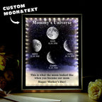 Starry Night Customize Birth Moon Phase Mirror Light Box Mother's Day Gifts Mommy's Universe