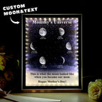 Starry Night Customize Birth Moon Phase Mirror Light Box Mother's Day Gifts Mommy's Universe