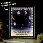Starry Night Customize Birth Moon Phase Mirror Light Box Mother's Day Gifts Mommy's Universe