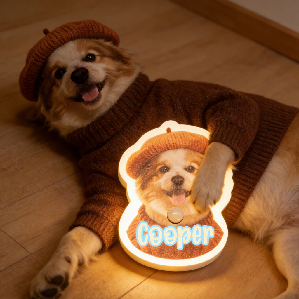 Motion Sensor Wall Lamp Warm Glow Personalized Pet Portrait for Home Display Yes