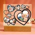 Love Heart Custom Photo Black Lamp Multiphotos Night Light