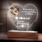 Love Gifts Custom Heart-Shaped Code Music Plaque Night Light Engraved Text Plaque
