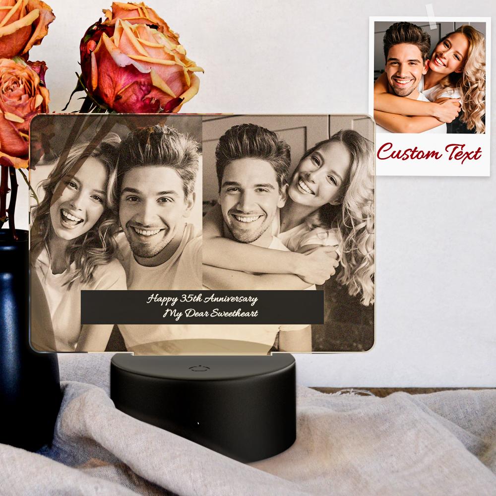 Personalized Gifts 3D LED Rectangular Base Acrylic Photo Lamp Gift For Mother's Day