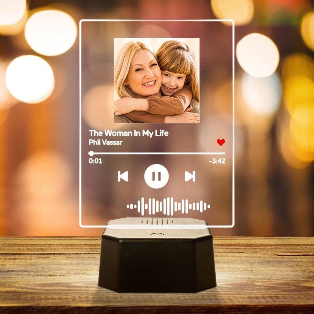 Placa de cubierta de álbum de lámpara LED de código escaneable personalizada con soporte de altavoz Bluetooth