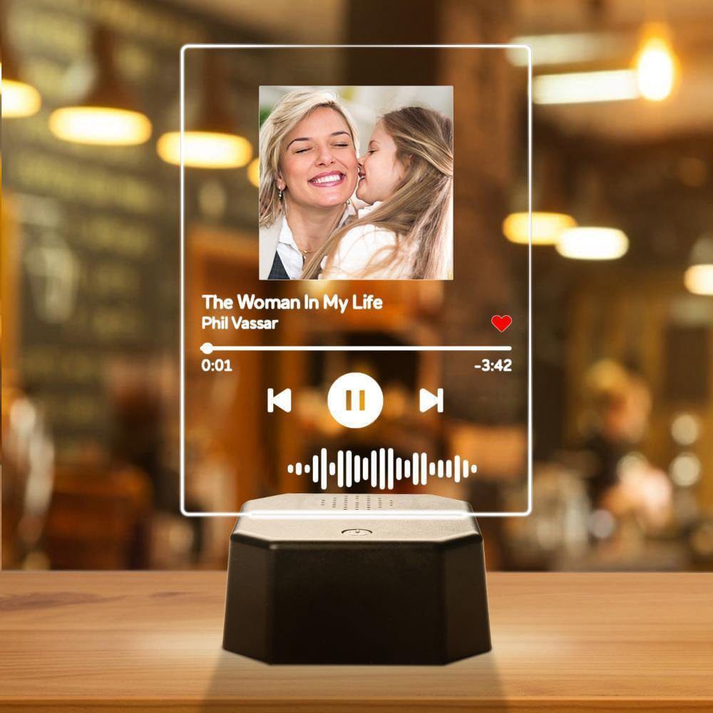 Placa de cubierta de álbum de lámpara LED de código escaneable personalizada con soporte de altavoz Bluetooth