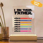 anniversary surprise custom gift for dad inspired by i am their father night light acrylic light saber plaque father s day
