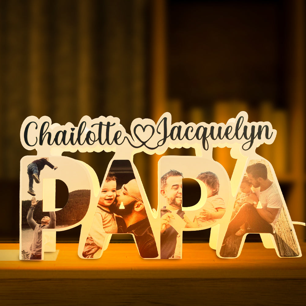 proud grandpa moments night light personalized photo and name fathers day gift for grandpa