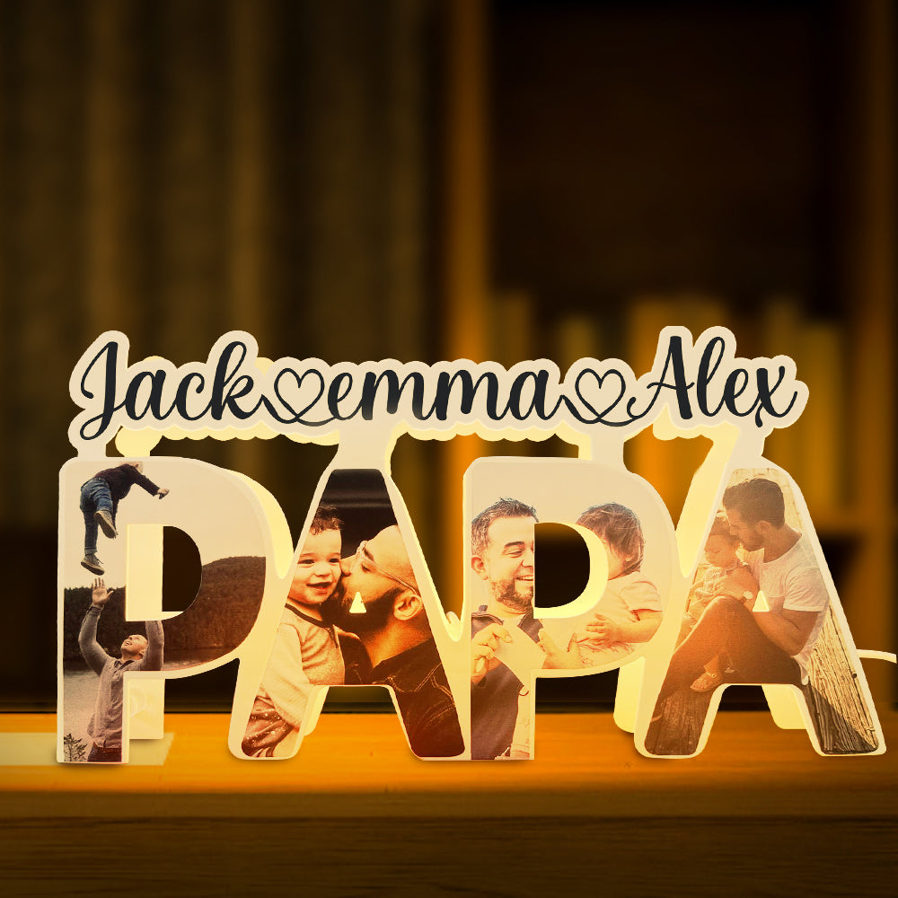 night light personalized photo and name family keepsake for grandpa