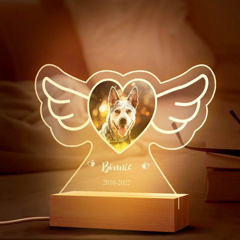Plaque Night Light Personalized Photo and Name Warm LED Glow