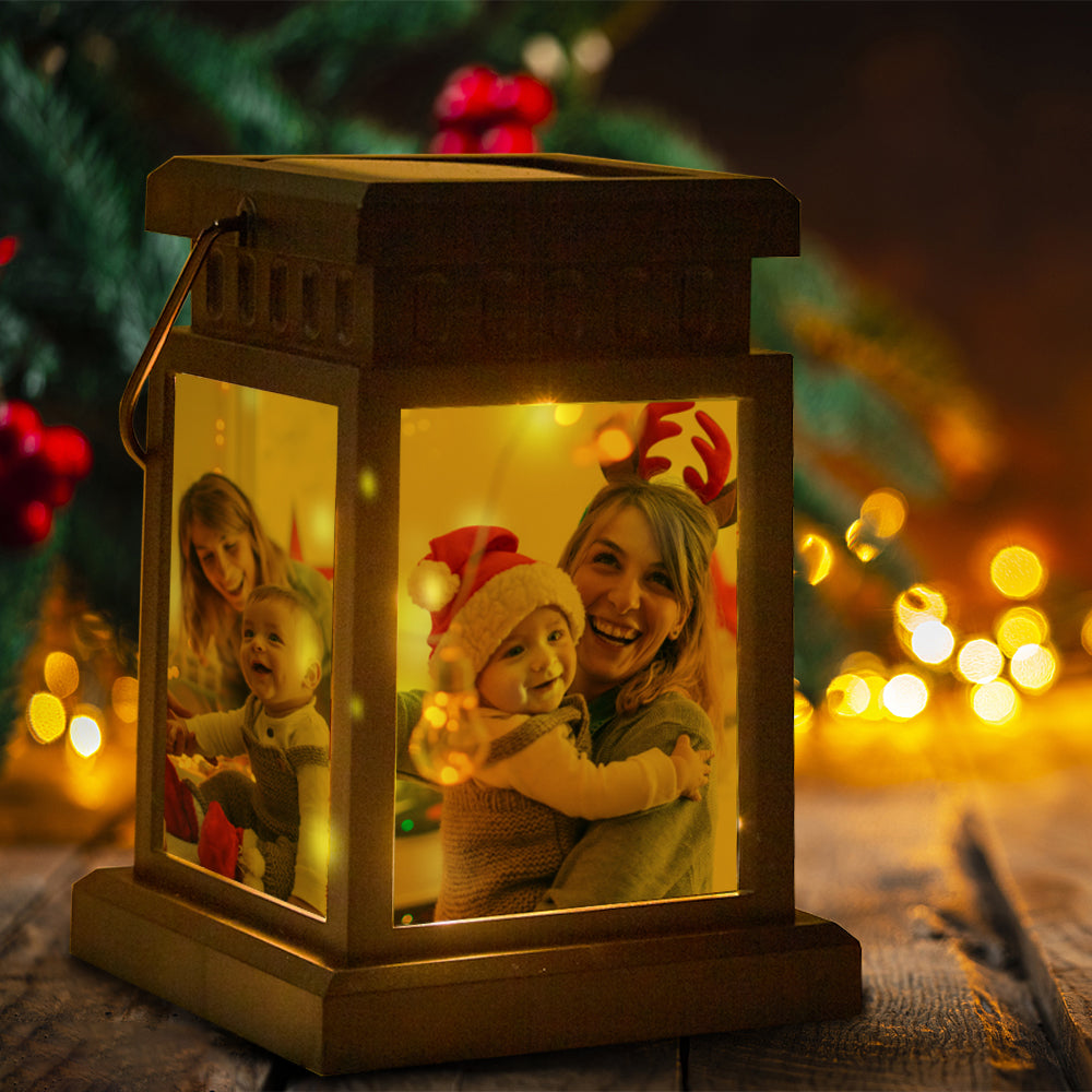 Anniversary Gifts for Couple, Personalized Photo Lantern Nightlight Lamp Memorial Lamp Solar Garden Light