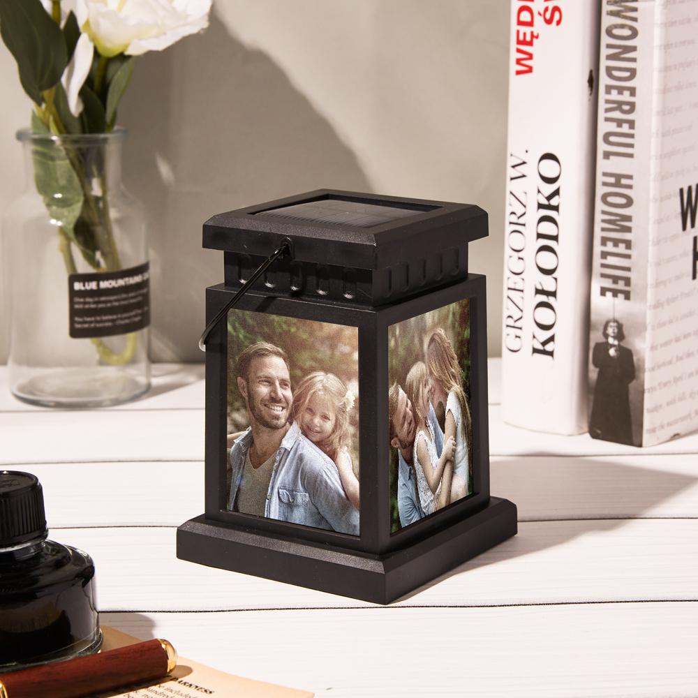 Anniversary Gifts for Couple, Personalized Photo Lantern Nightlight Lamp Memorial Lamp Solar Garden Light