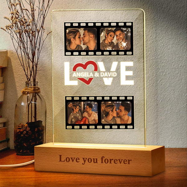 Custom Photo Lamp Film Photo Acrylic Lights Plaque Gifts for Her