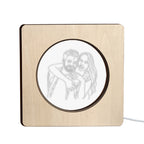 Custom Photo Engraved Night Light Personalized Wooden Frame Lamp Gift
