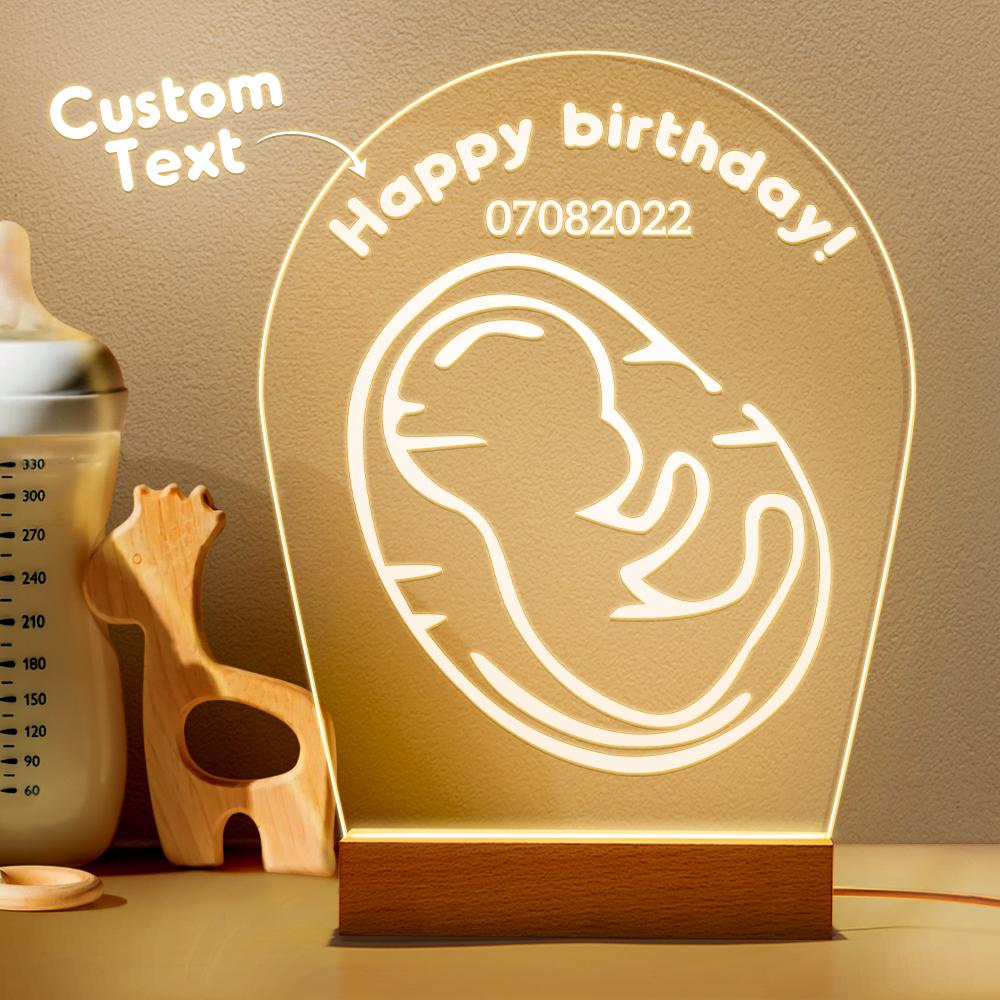 personalized pregnancy led night light custom gynecologist design 3d name lamp