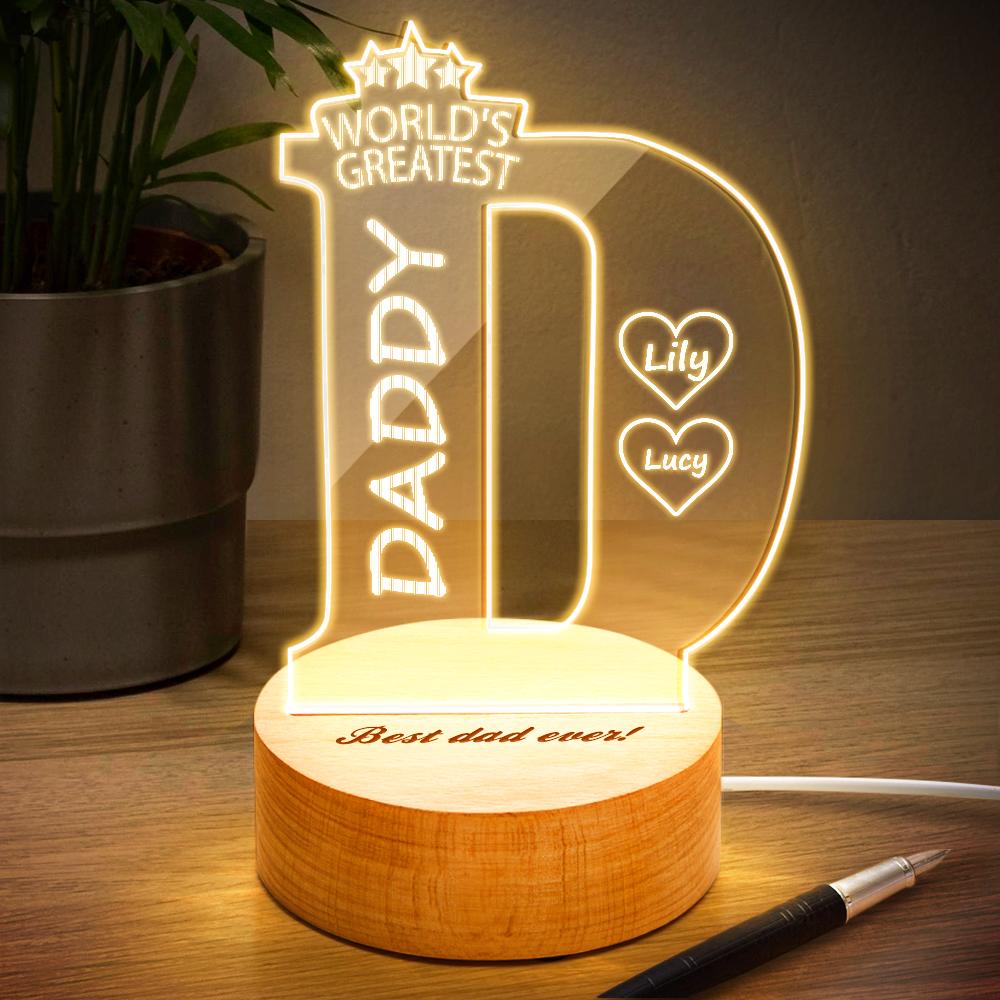 name bedroom night light best gifts for father design ornament for everyday use