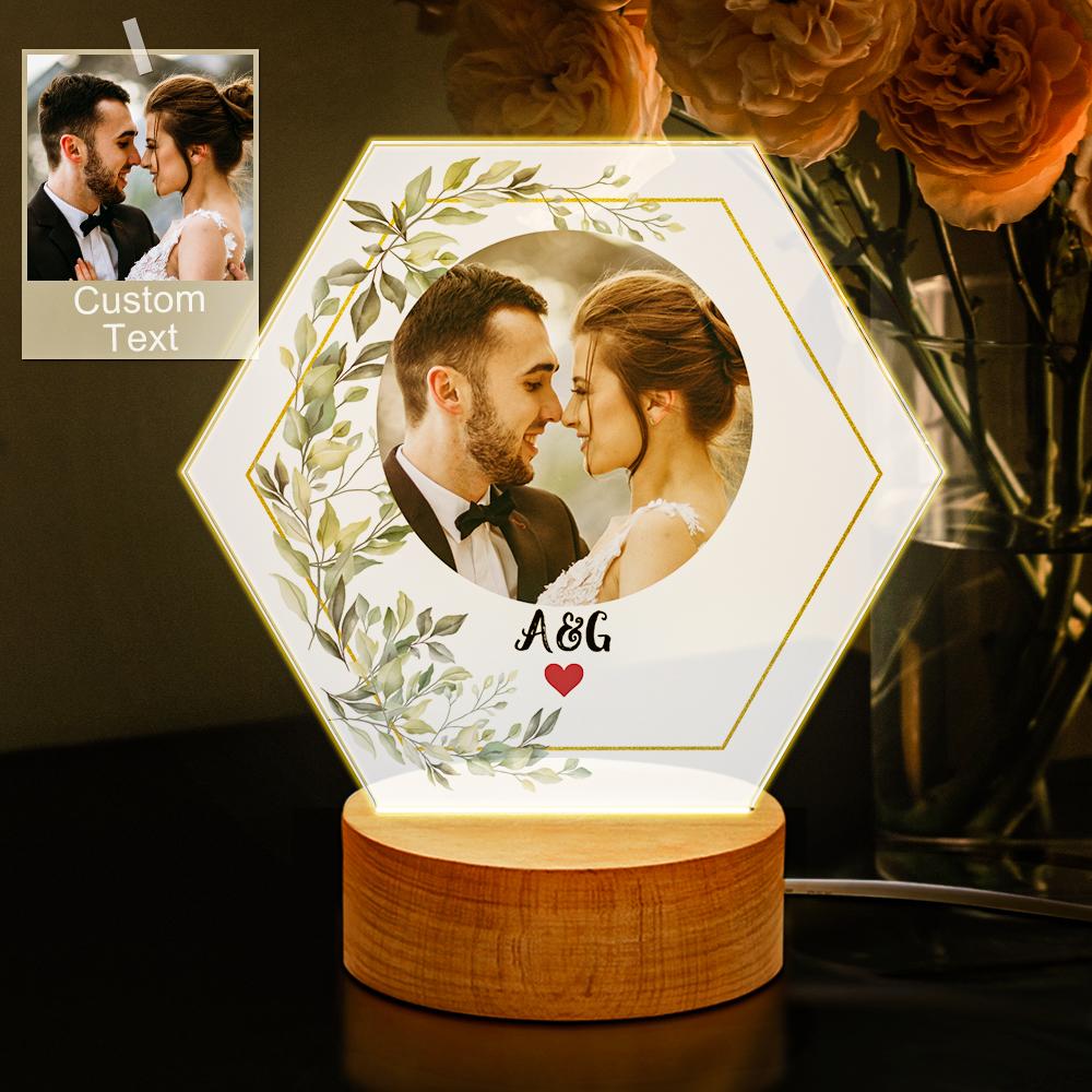Custom Acrylic Night light Photo Lamp Bedside Decoration Couple Gift