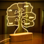 Personalized can be customized with multiple names night light family tree