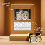 Custom Acrylic Calendar Personalized Night Light with Your Photo Gifts for Couples