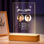 Its A Match Personalized Perfect Match With Photos Night Light Love Art 3d Led Lamp Gift For Couple