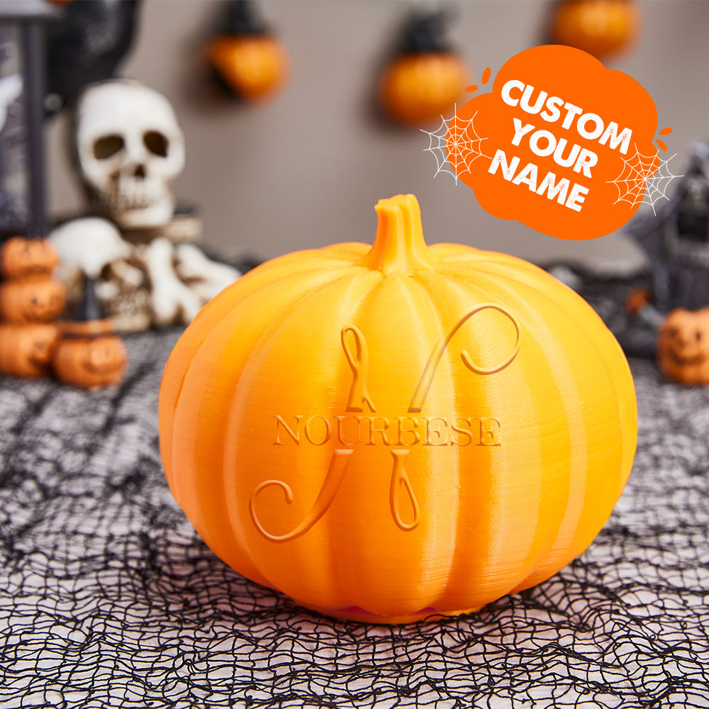 Personalized Halloween Pumpkin Light Custom Name Light Custom Light Up Jack-o-lantern Halloween Gift - N