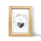 Personalized Night Light with Photo 3D Flower Wooden Frame Lamp
