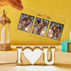 Custom Photo Engraved Night Light Acrylic Plaque LED Love Gifts