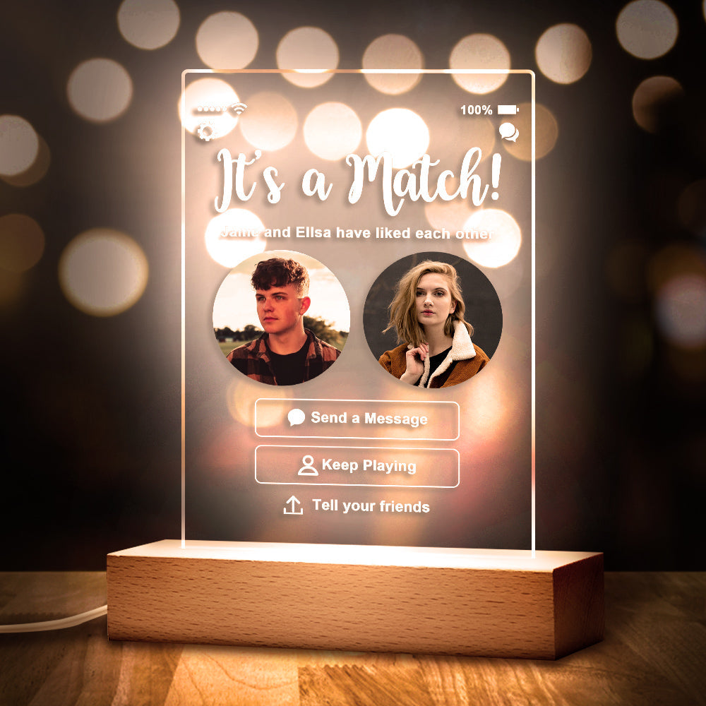 Porte-clés/Plaque/Veilleuse personnalisé (e) avec photos-Parfaitement assorti (e) 