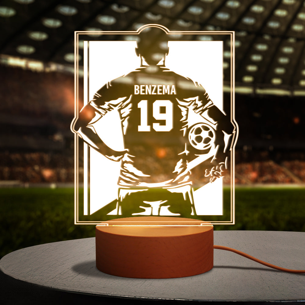 Custom Name Number Soccer Night Light World Cup Lamp Gifts For Soccer Fans