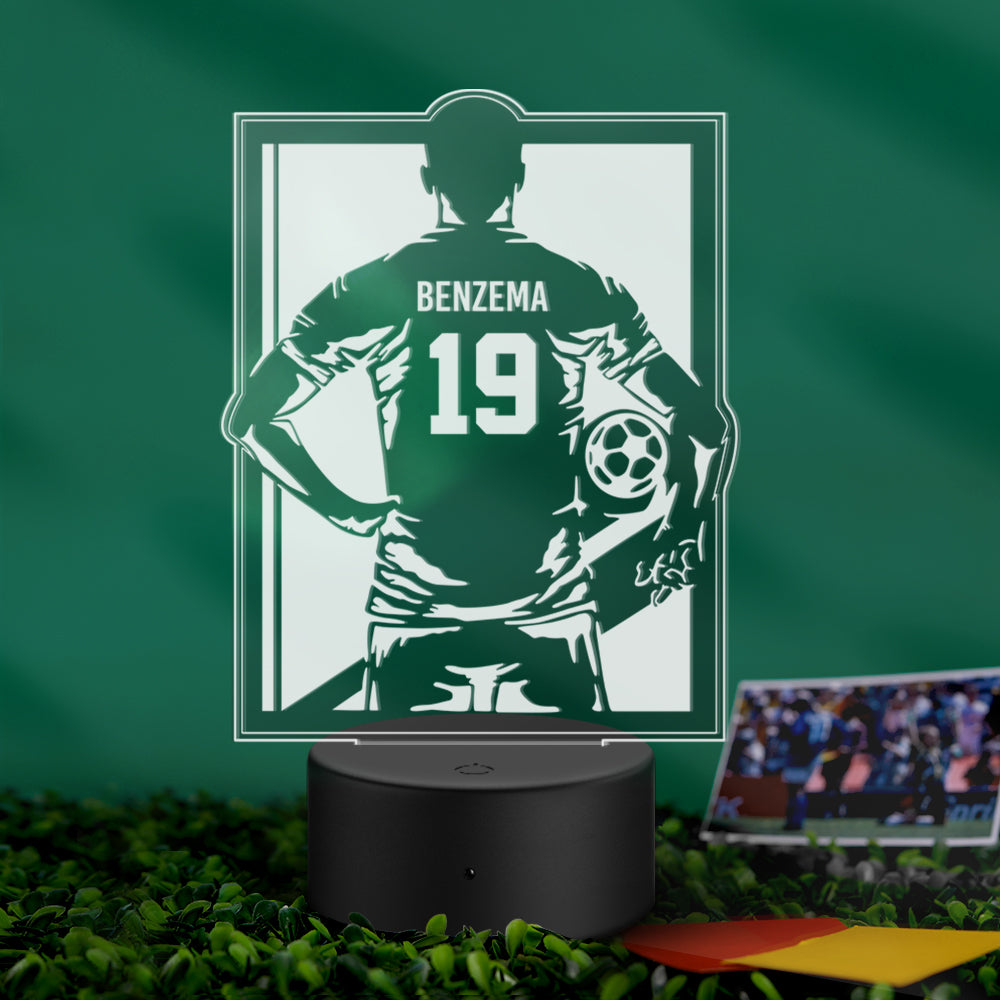 Custom Name Number Soccer Night Light World Cup Lamp Gifts For Soccer Fans