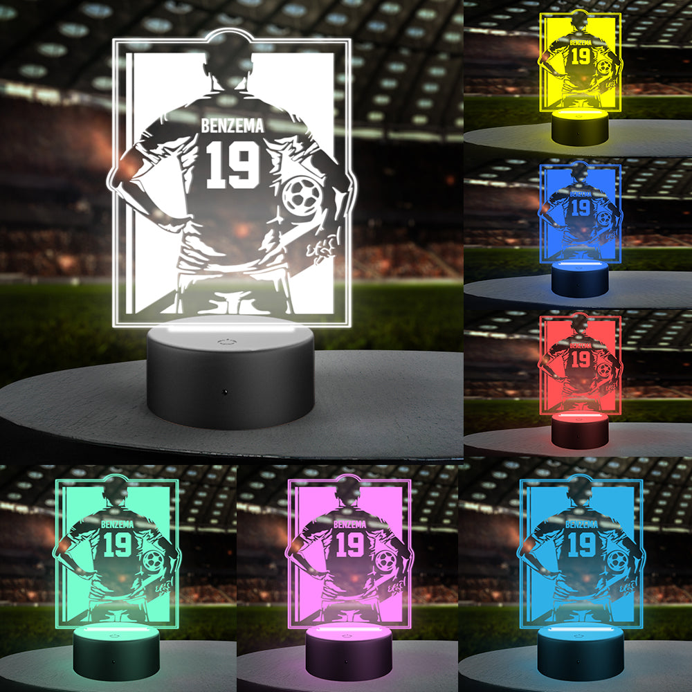 Custom Name Number Soccer Night Light World Cup Lamp Gifts For Soccer Fans